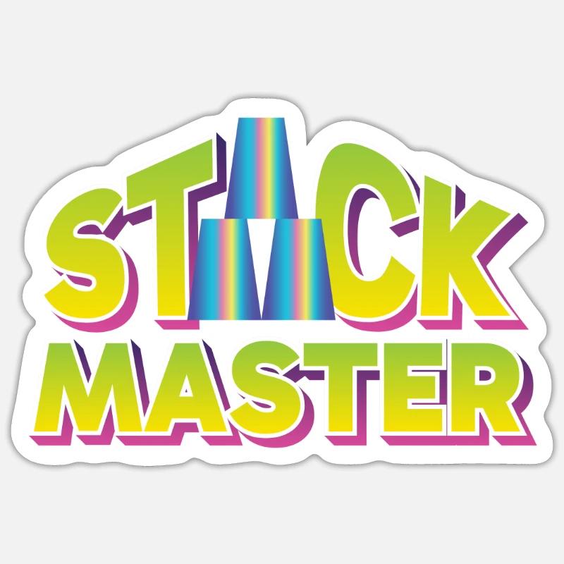 Cup Stacking Stack Master - Sticker size S (10 x 10 cm) - white matte