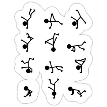 Breakdance Moves - Sticker Größe S (10 x 10 cm) - Mattweiß - Vorne
