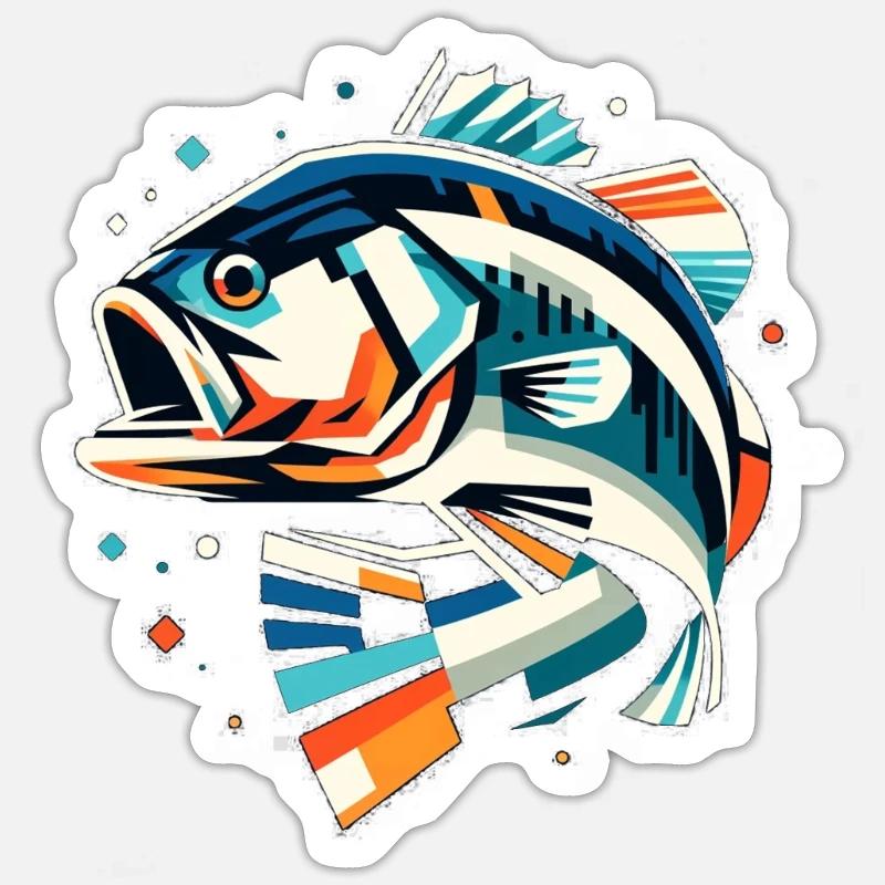 Poisson bar - Sticker taille S (10 x 10 cm) - blanc mat