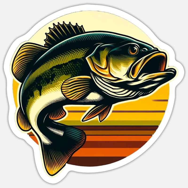 Poisson bar - Sticker taille S (10 x 10 cm) - blanc mat