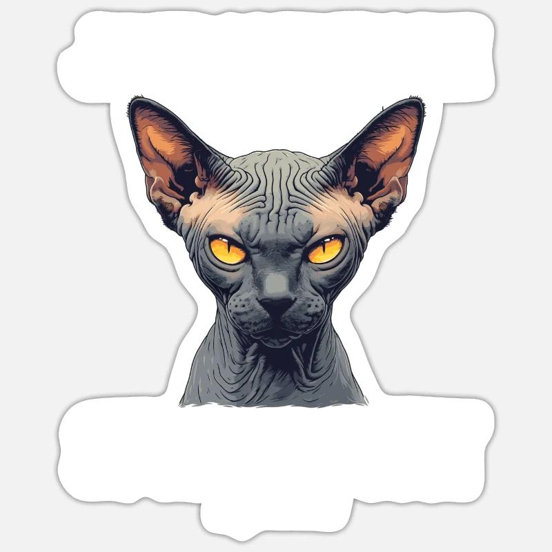 Sphynx Kätzchen Sphynx Katze - Sticker Größe S (10 x 10 cm) - Mattweiß