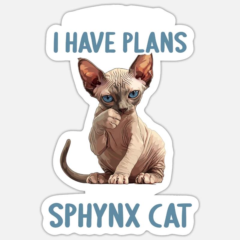 Chaton Sphynx Chat Sphynx - Sticker taille S (10 x 10 cm) - blanc mat
