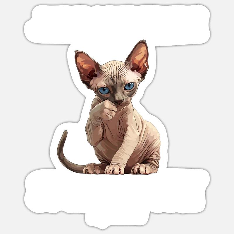 Sphynx Kitten Sphynx Cat - Sticker size S (10 x 10 cm) - white matte