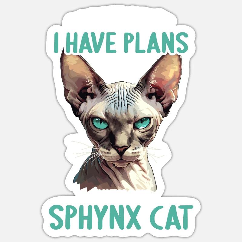 Sphynx Kätzchen Sphynx Katze - Sticker Größe S (10 x 10 cm) - Mattweiß