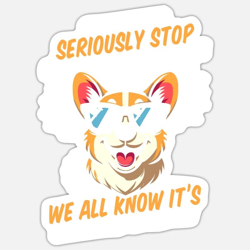 Corgi - Sticker Größe S (10 x 10 cm) - Mattweiß