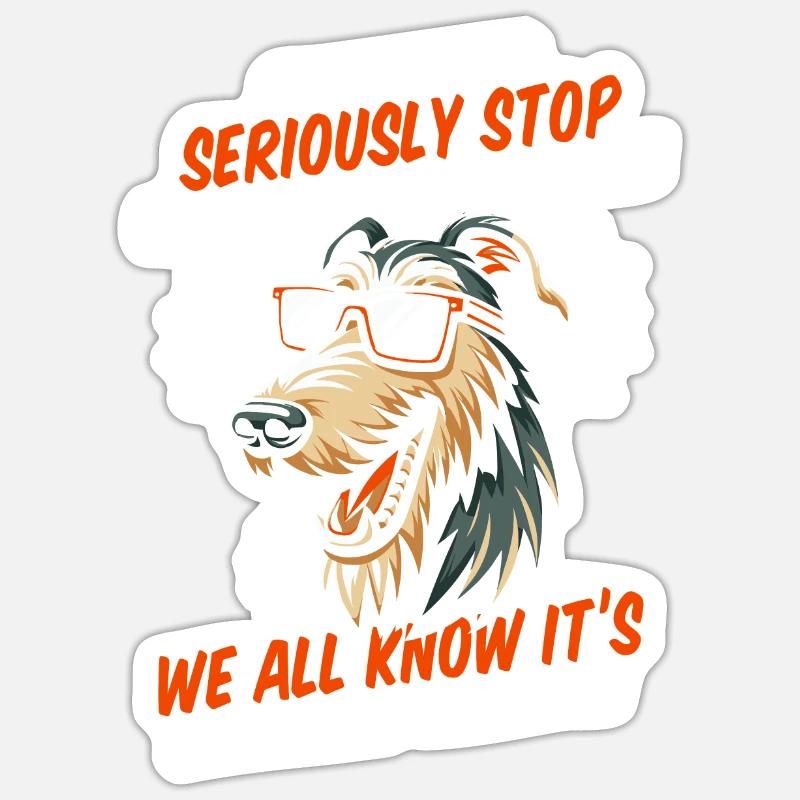 Irish wolfhound - Sticker size S (10 x 10 cm) - white matte