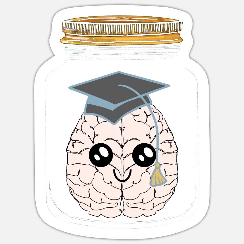 Inteligenz Einweckglas Studenten Studierter Geek Sticker Größe S (10 x 10 cm)