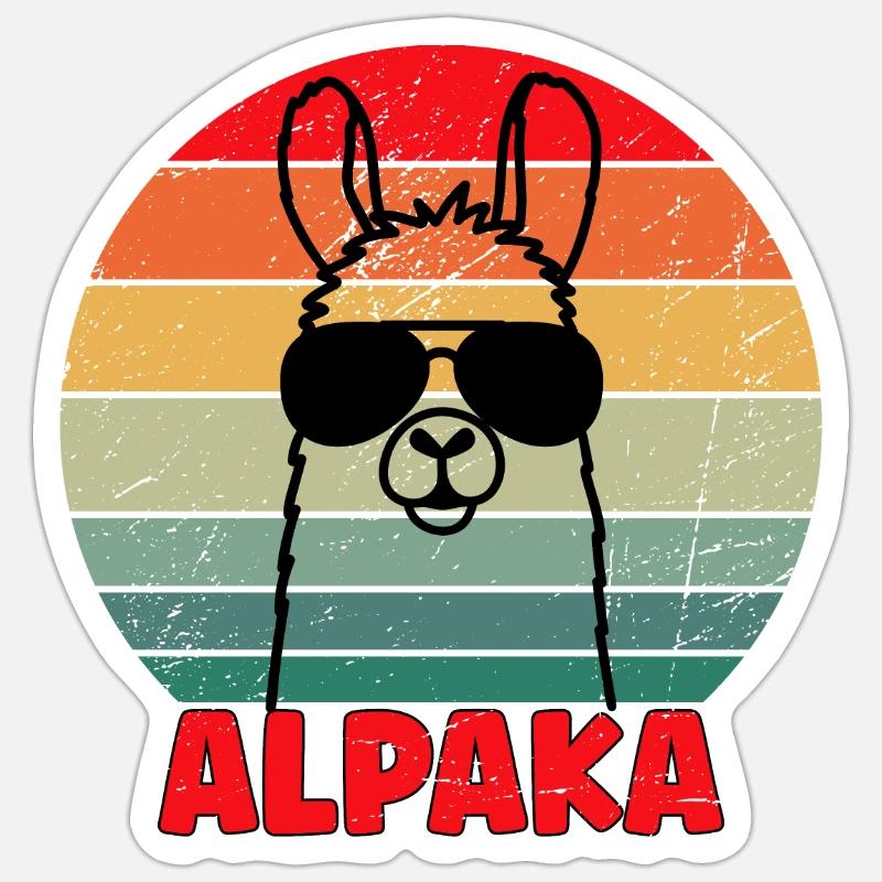 Design d’alpaga cool - Sticker taille S (10 x 10 cm) - blanc mat