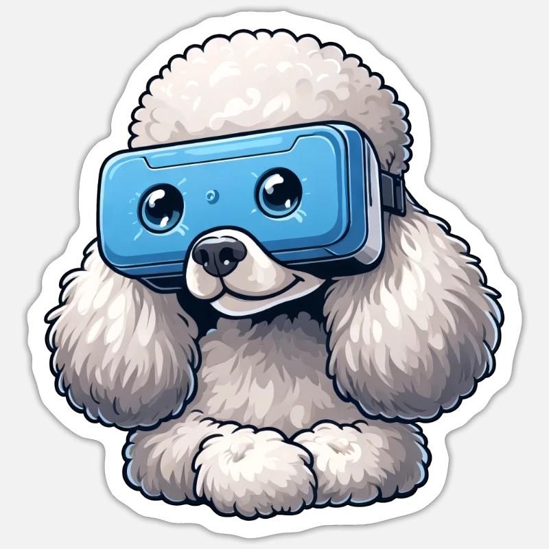 Poodle VR Gamers: Virtual Worlds Explorers Sticker size S (10 x 10 cm)