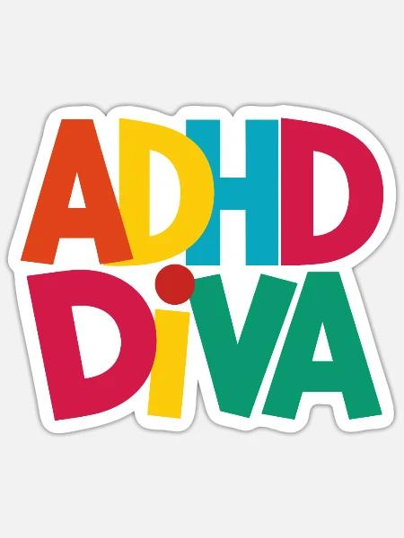 ADHD Humor And Awareness Design - Sticker Größe S (10 x 10 cm) - Mattweiß