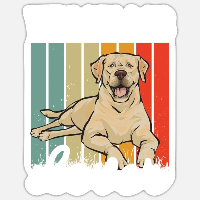 Labrador Retriever jaune - Sticker taille S (10 x 10 cm) - blanc mat