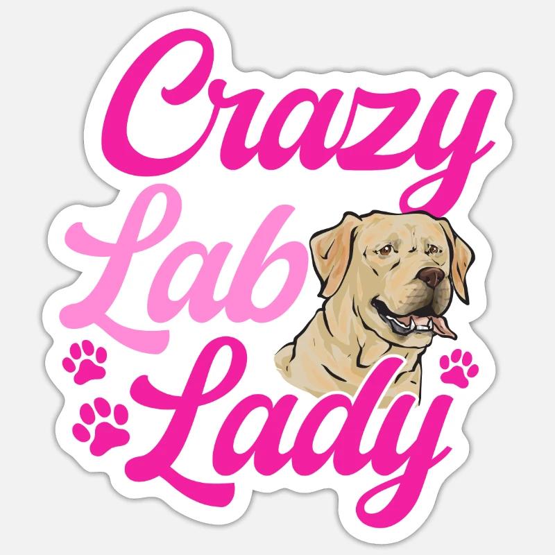 Labrador retriever jaune - Sticker taille S (10 x 10 cm) - blanc mat