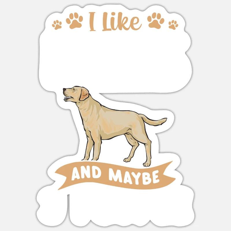 Labrador Retriever jaune - Sticker taille S (10 x 10 cm) - blanc mat