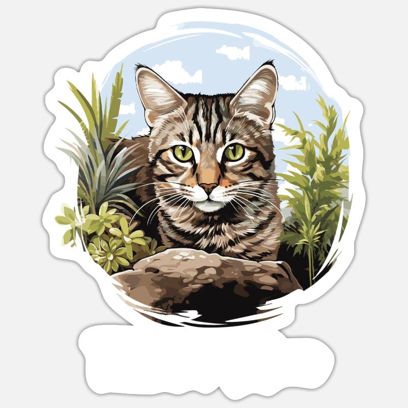 Tabby Kitten Tabby Cat - Sticker size S (10 x 10 cm) - white matte