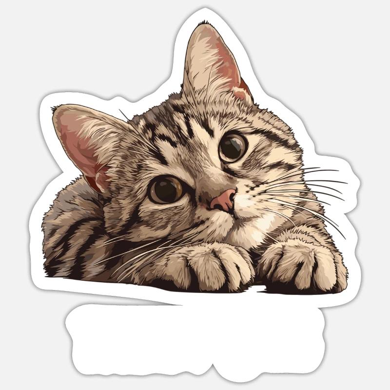 Tabby Kitten Tabby Cat Sticker size S (10 x 10 cm)