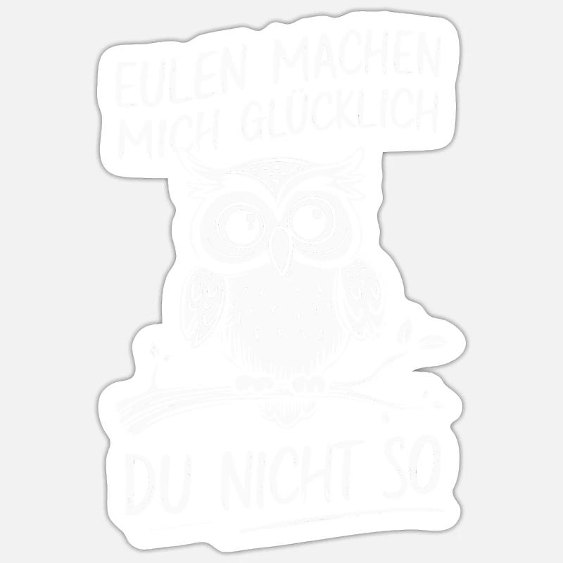 Nachteule Eule Eulen Vogel - Sticker Größe S (10 x 10 cm) - Mattweiß