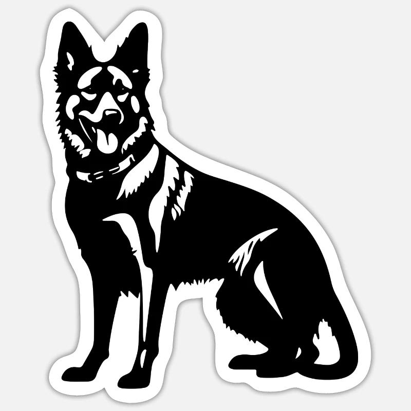 German Shepherd Dog - Sticker size S (10 x 10 cm) - white matte