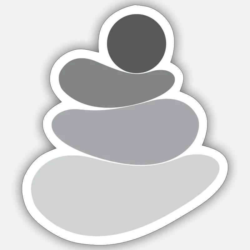 Logo gris/pierre - Sticker taille S (10 x 10 cm) - blanc mat
