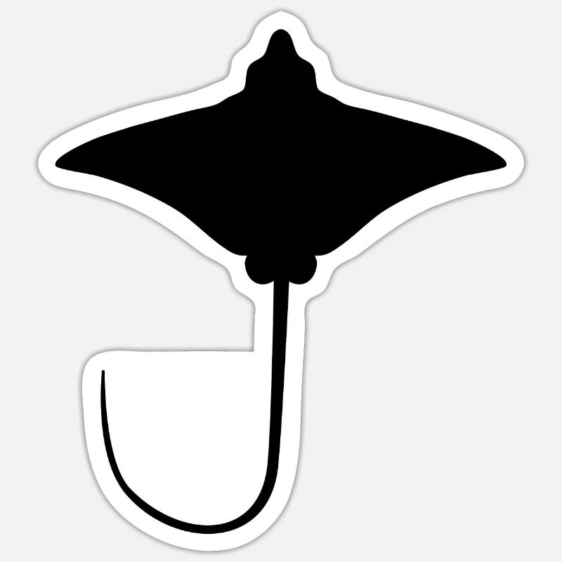 Ray – Flotteur élégant des mers - Sticker taille S (10 x 10 cm) - blanc mat