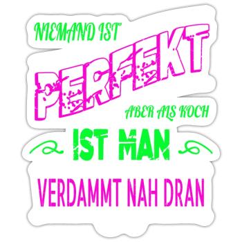 Cadeau d’anniversaire Chef Chef - Sticker taille S (10 x 10 cm) - blanc mat - Devant