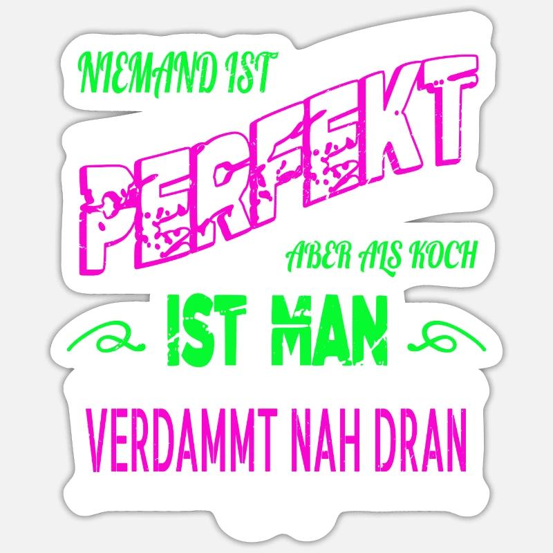 Cadeau d’anniversaire Chef Chef - Sticker taille S (10 x 10 cm) - blanc mat