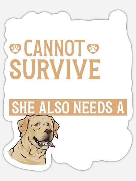 Gelber Labrador Retriever - Sticker Größe S (10 x 10 cm) - Mattweiß