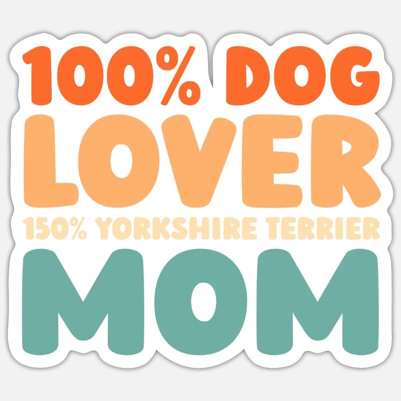 Yorkshire Terrier - Sticker taille S (10 x 10 cm) - blanc mat