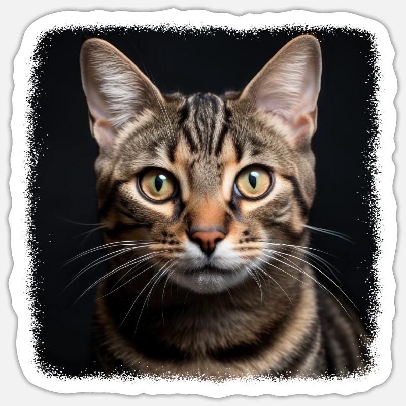 Tabby Kätzchen Tabby Katze Sticker Größe S (10 x 10 cm)