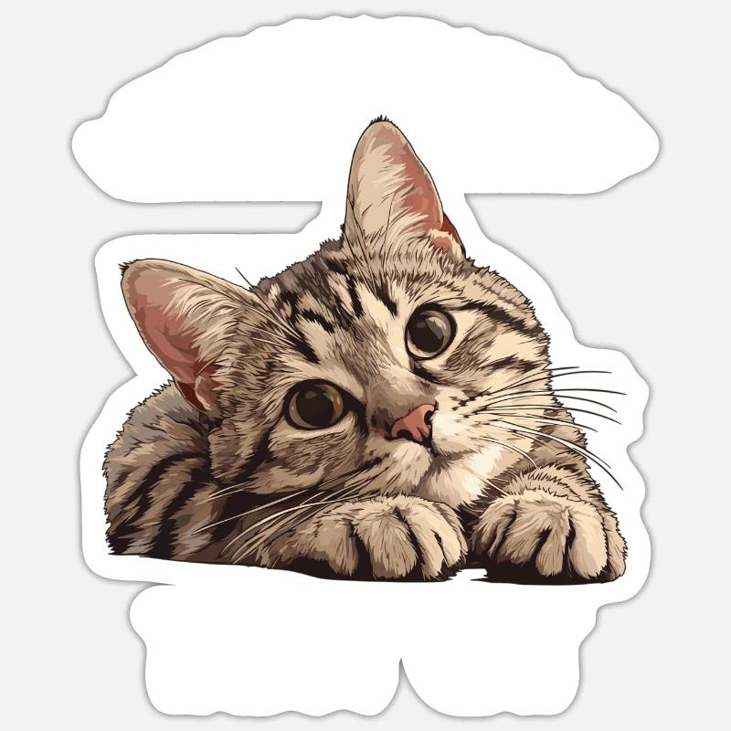 Tabby Kitten Tabby Cat Sticker size S (10 x 10 cm)