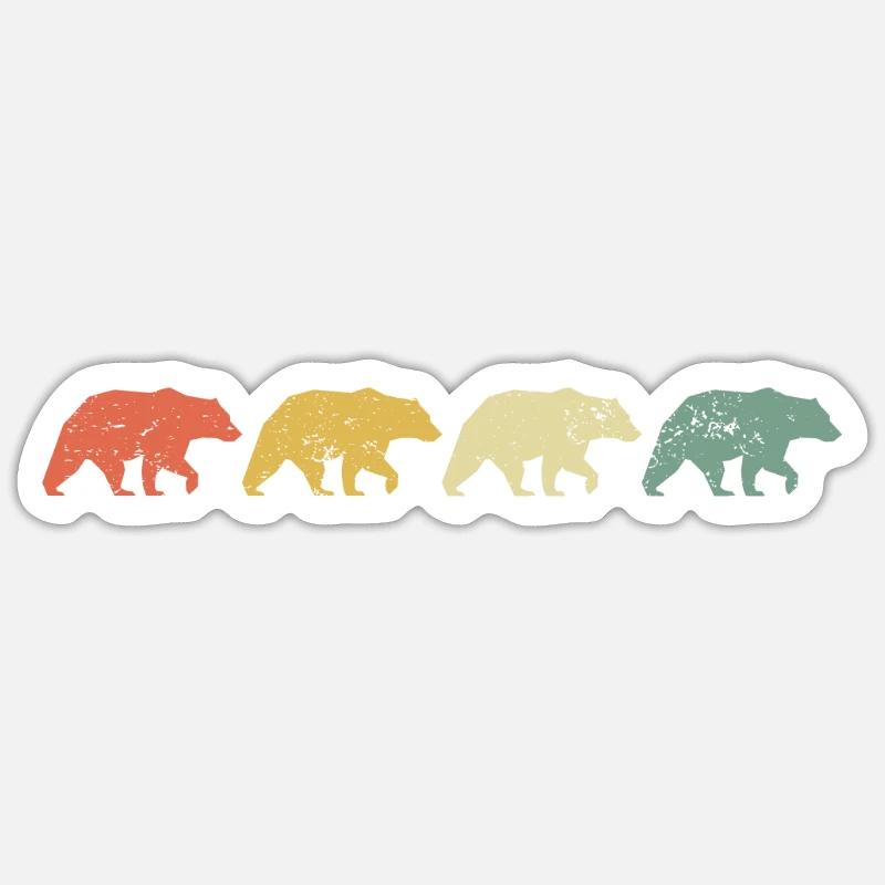 Grizzli Ours brun - Sticker taille S (10 x 10 cm) - blanc mat
