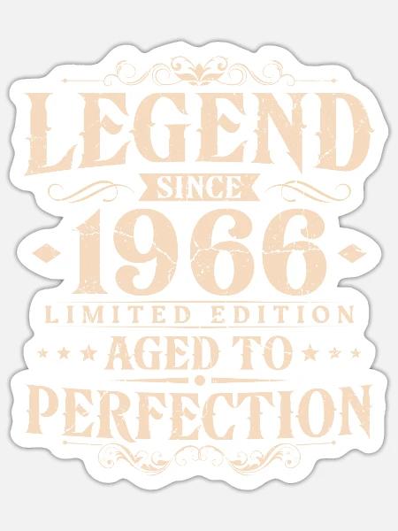 Legende seit 1966 Jahrgang geboren Geburtstag - Sticker Größe S (10 x 10 cm) - Mattweiß