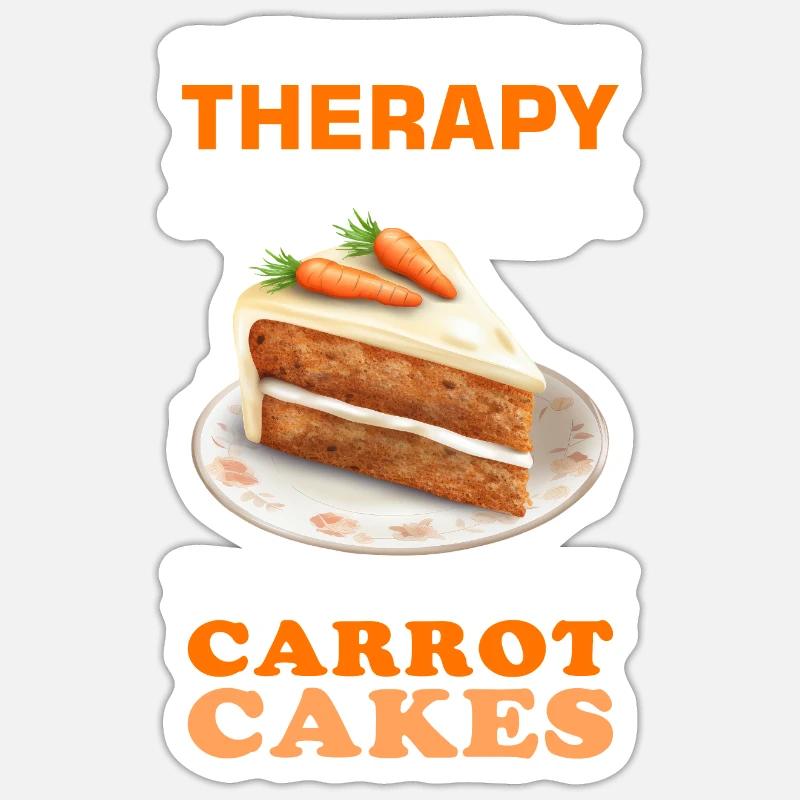 Witziger Karottenkuchen Spruch - Sticker Größe S (10 x 10 cm) - Mattweiß