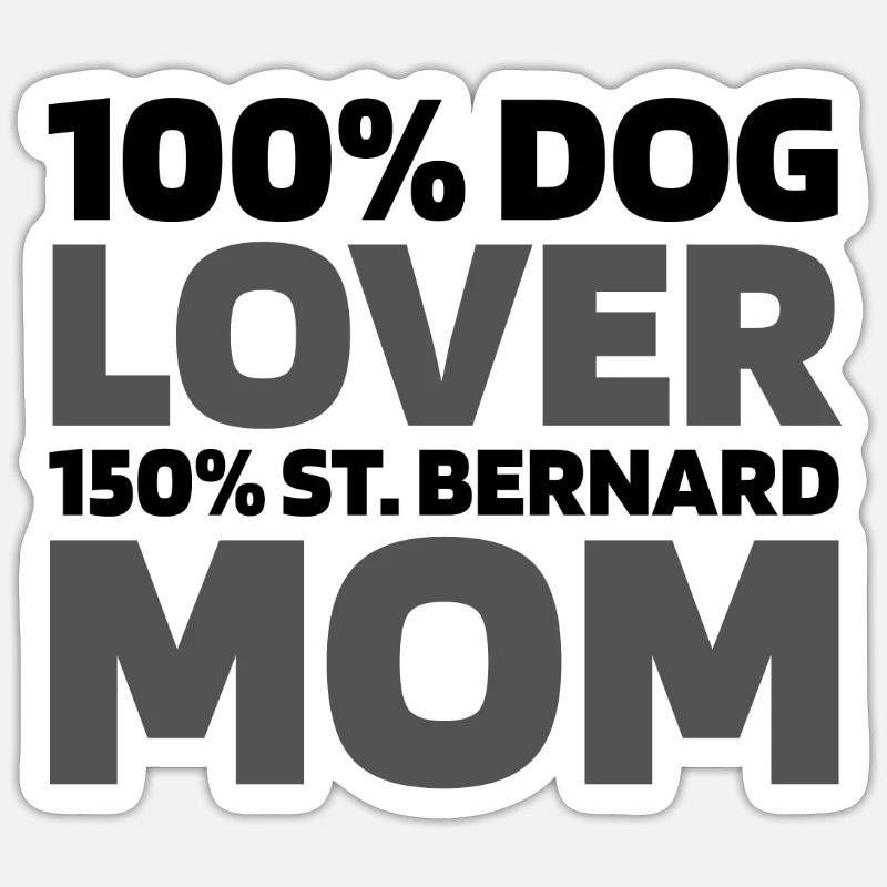 Saint-bernard - Sticker taille S (10 x 10 cm) - blanc mat