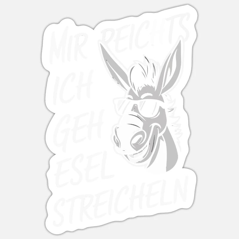 Esel Eselchen Maultier Muli - Sticker Größe S (10 x 10 cm) - Mattweiß