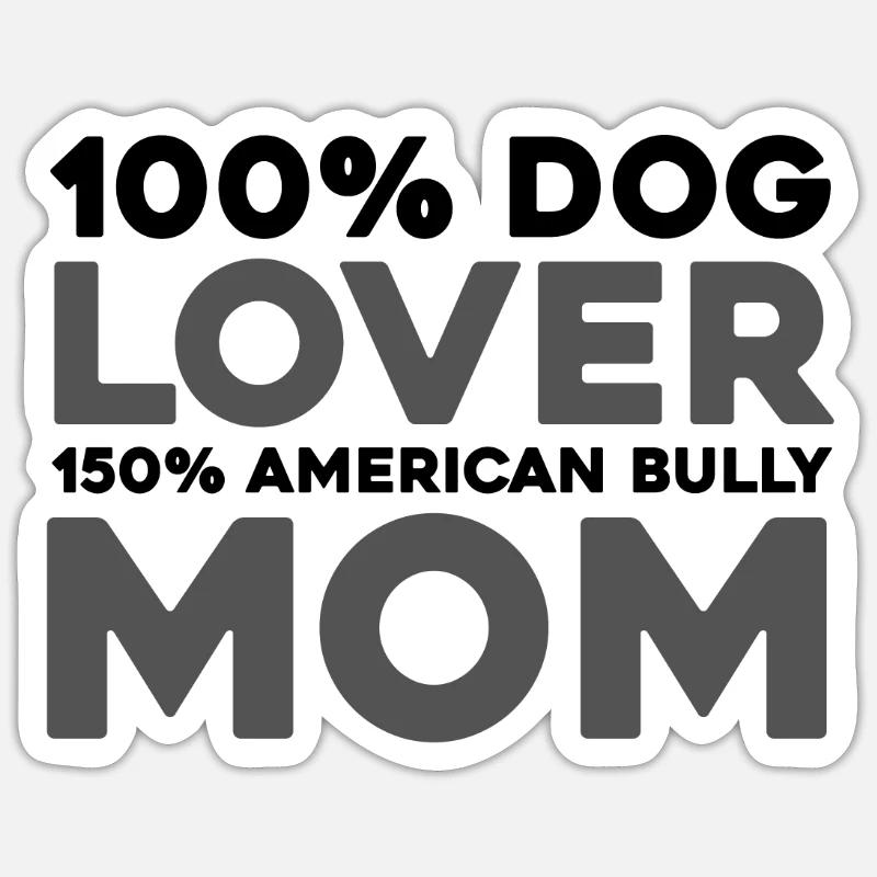 American Bully - Sticker taille S (10 x 10 cm) - blanc mat