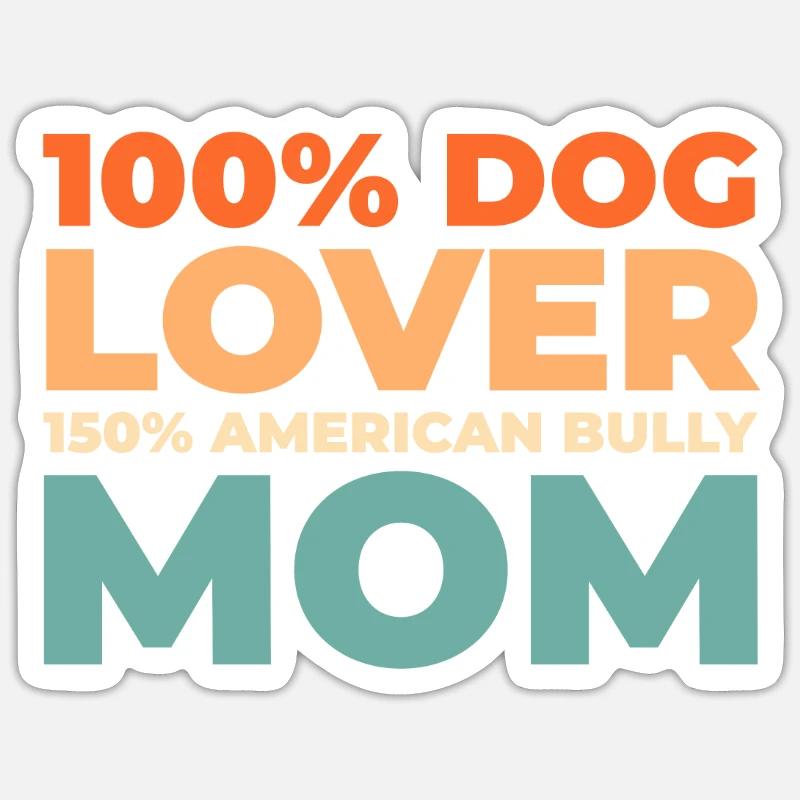 American Bully - Sticker taille S (10 x 10 cm) - blanc mat