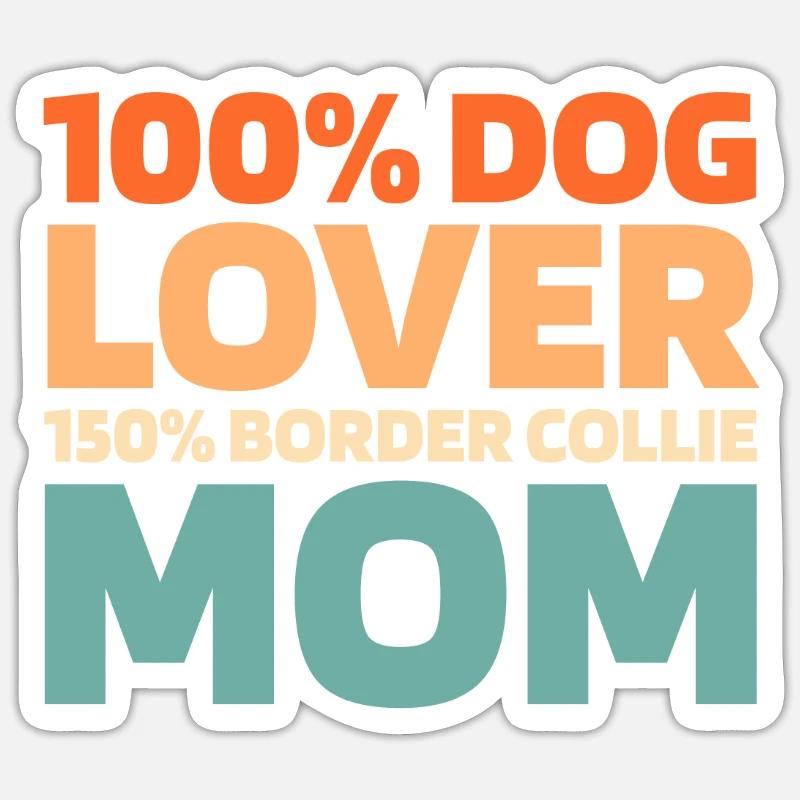 Border Collie - Sticker taille S (10 x 10 cm) - blanc mat