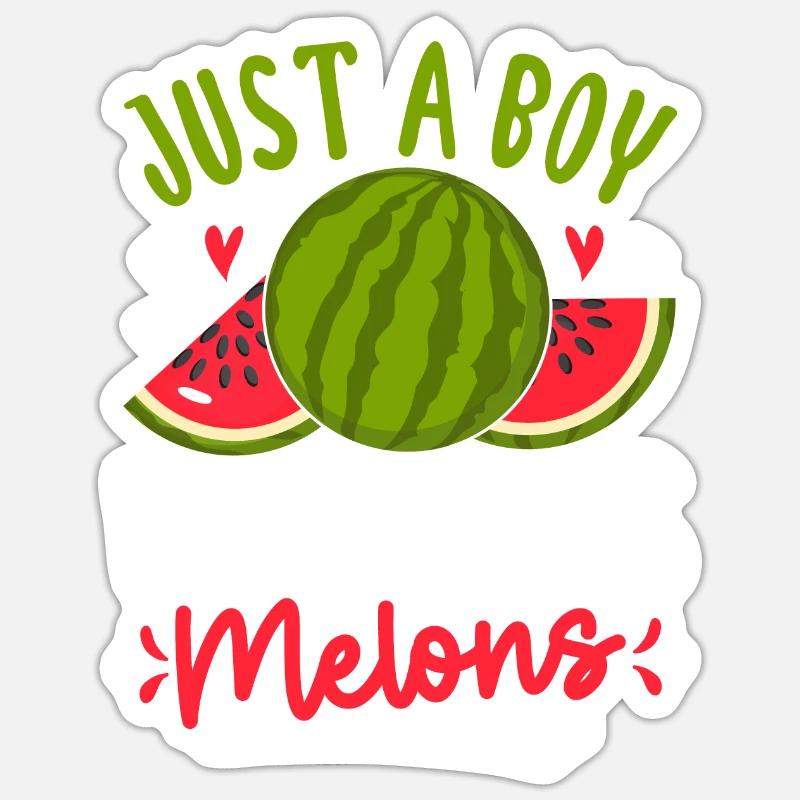 Melon Gift - Sticker Größe S (10 x 10 cm) - Mattweiß