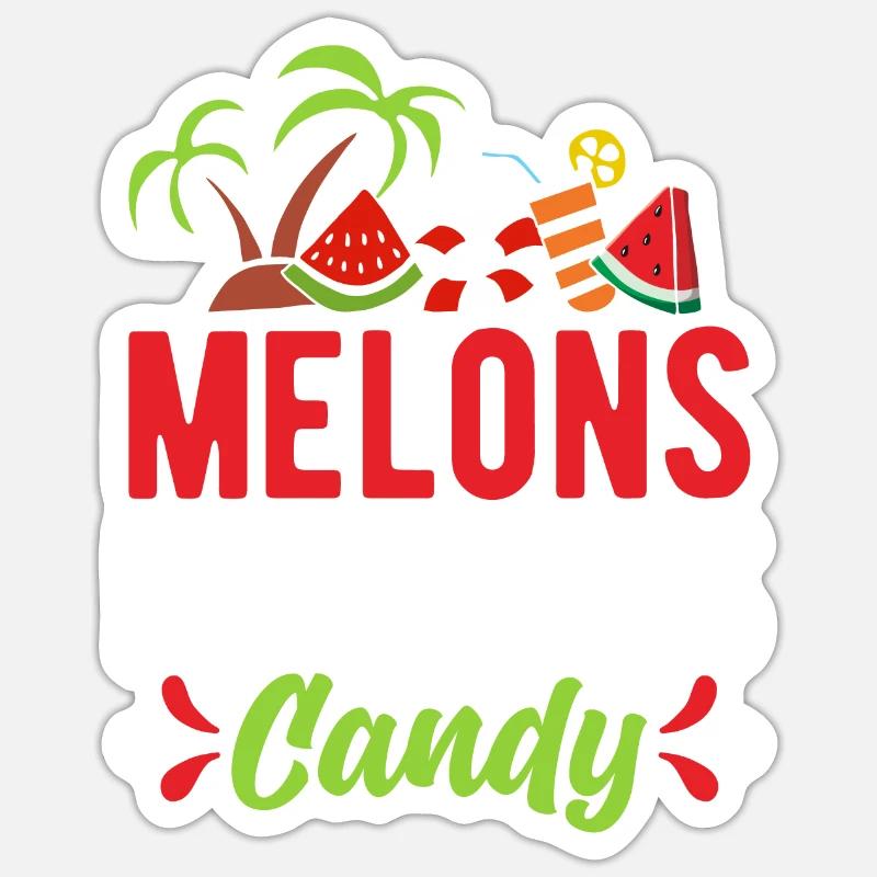 Melon Gift - Sticker Größe S (10 x 10 cm) - Mattweiß