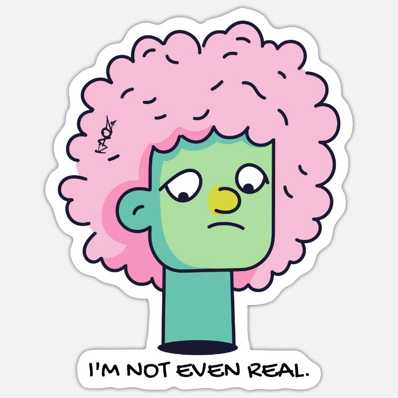 Ich bin nicht einmal echt Sticker Größe S (10 x 10 cm)