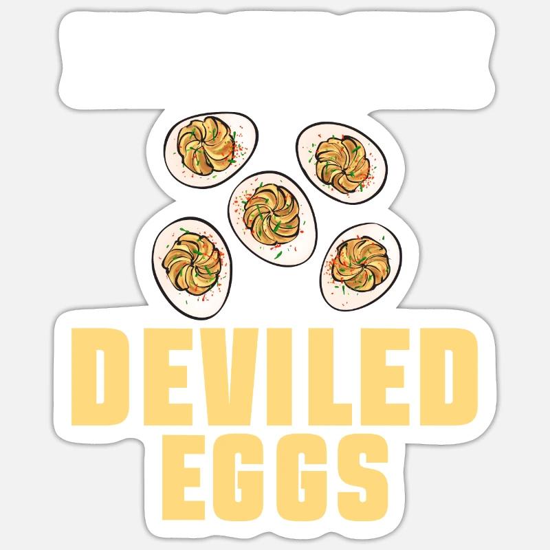 Gefüllte Eier Deviled Eggs - Sticker Größe S (10 x 10 cm) - Mattweiß