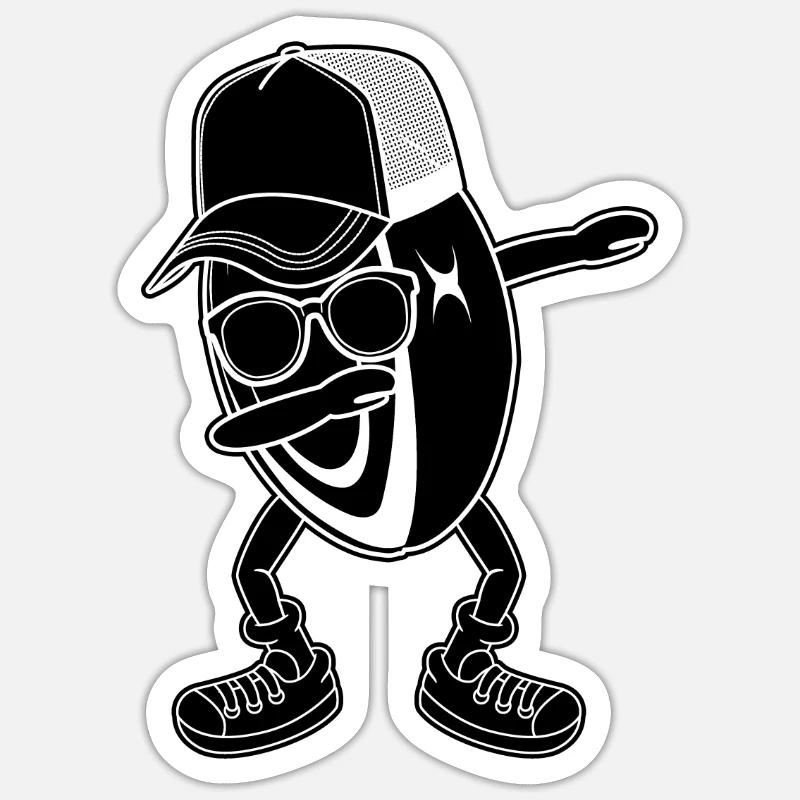 Rugby Dab Dance Rugby Player - Sticker Größe S (10 x 10 cm) - Mattweiß