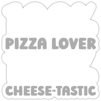 Pizza - Sticker taille S (10 x 10 cm) - blanc mat - Devant