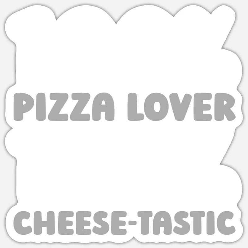 Pizza - Sticker Größe S (10 x 10 cm) - Mattweiß