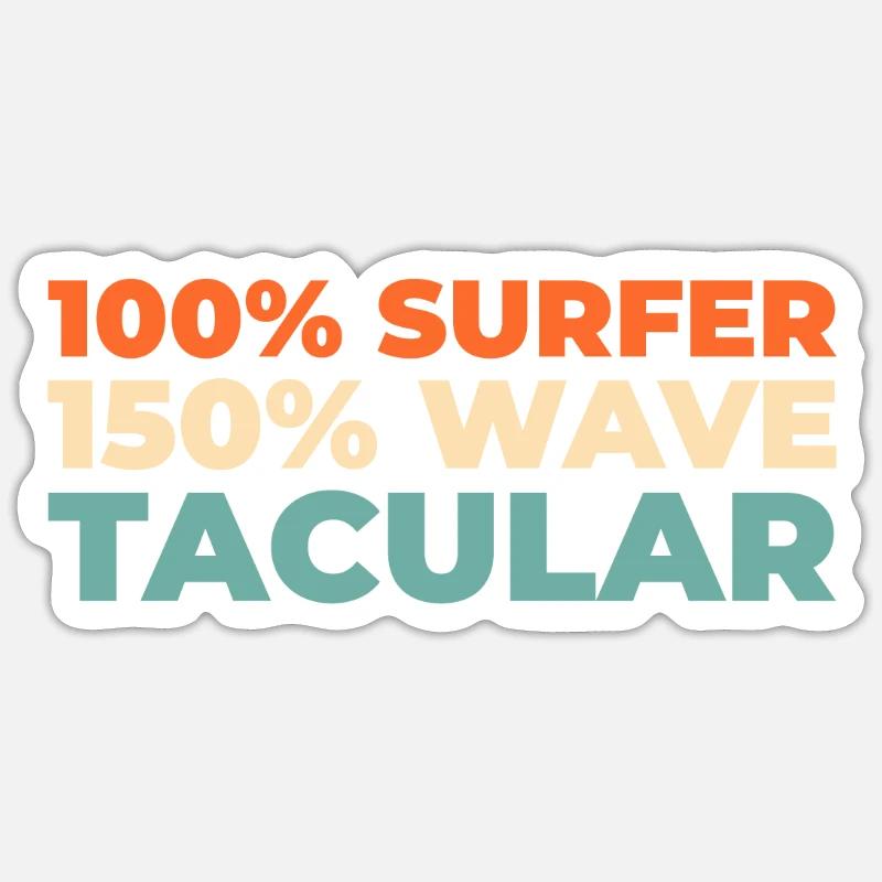 Surfer Surfen - Sticker Größe S (10 x 10 cm) - Mattweiß