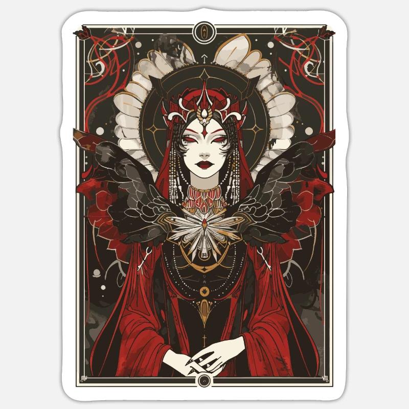 Die Kaiserin Tarot - Sticker størrelse S (10 x 10 cm) - mat hvid