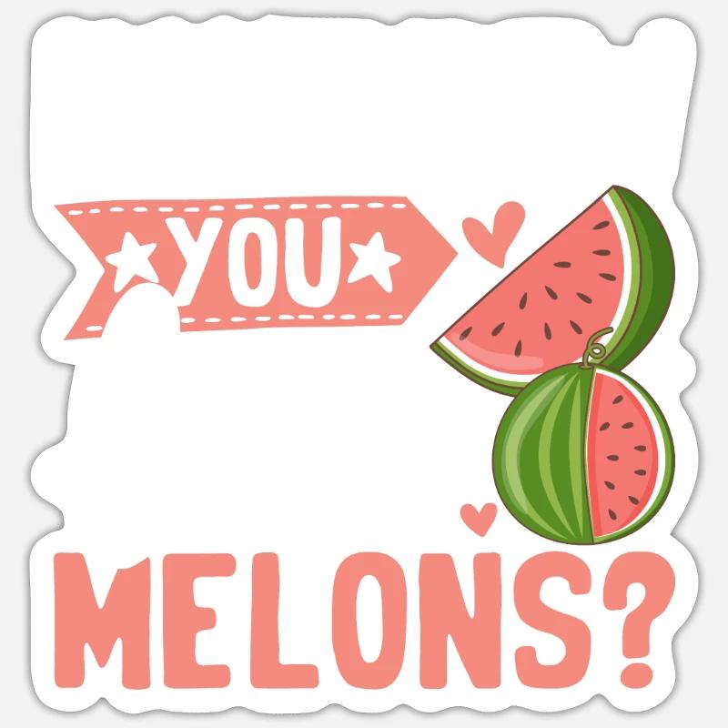 Melon Poison - Sticker taille S (10 x 10 cm) - blanc mat