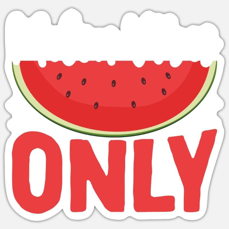 Melon Gift - Sticker Größe S (10 x 10 cm) - Mattweiß