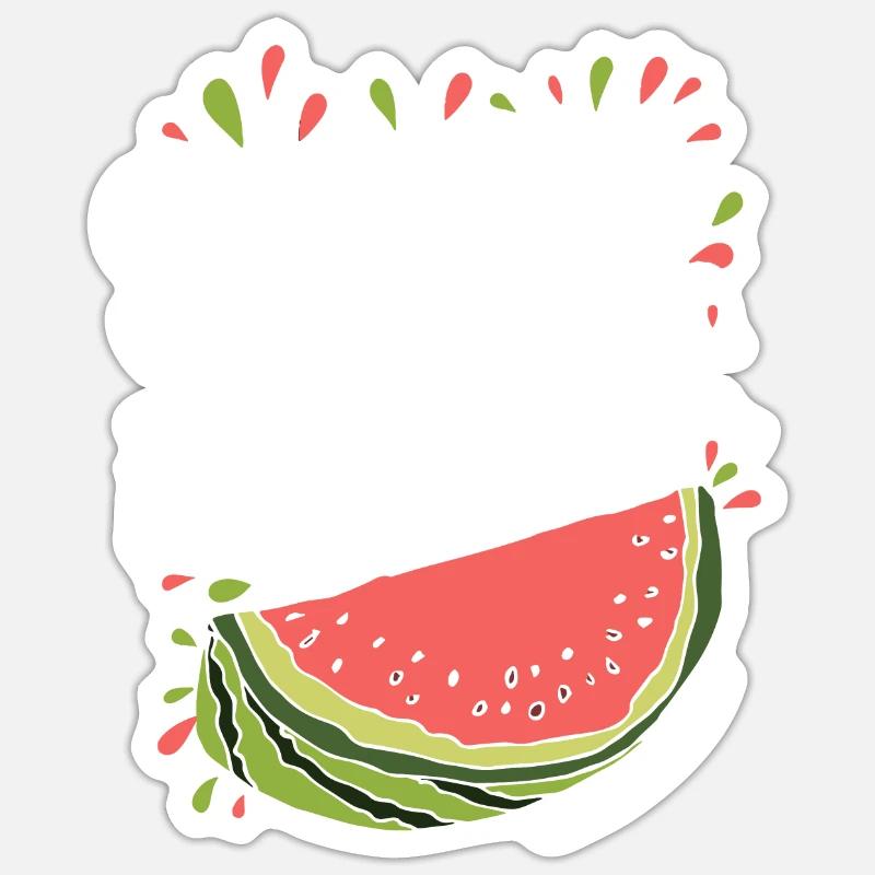 Melon Gift - Sticker Größe S (10 x 10 cm) - Mattweiß