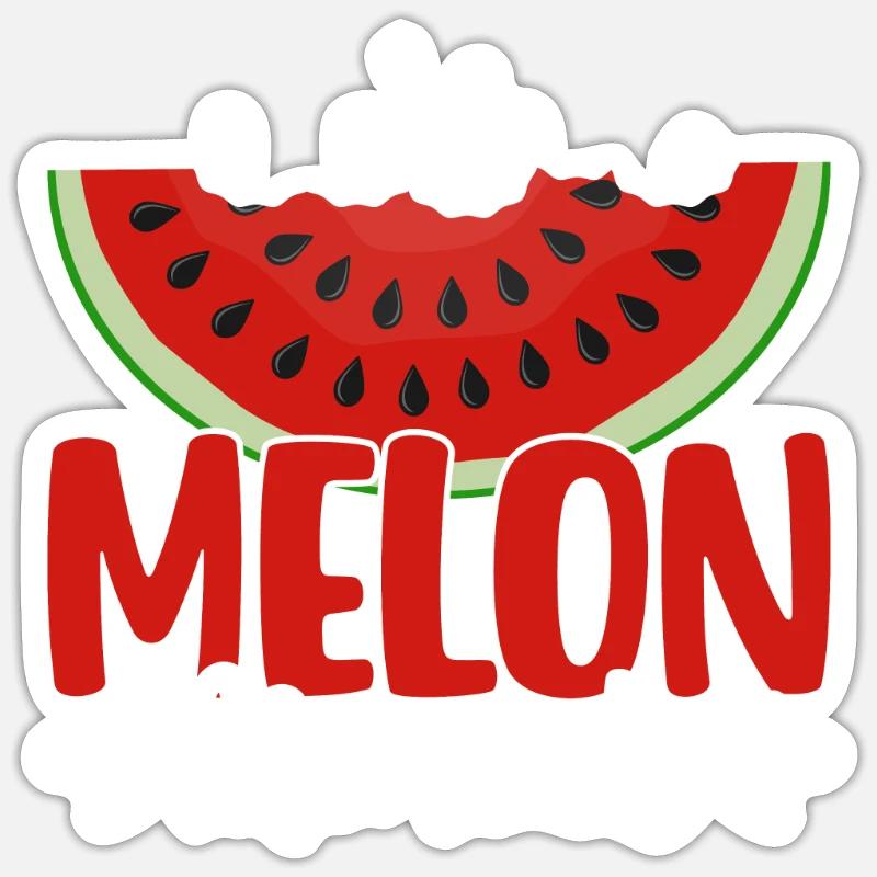 Melon Gift - Sticker Größe S (10 x 10 cm) - Mattweiß